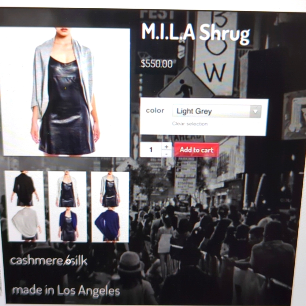 M.I.L.A Made In Los Angeles - silk cashmere shrug